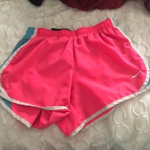 pink and blue nike shorts
